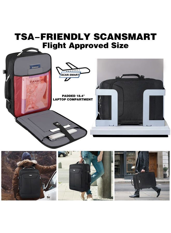 JCDOBEST Travel Laptop Backpack,Extra Large 18.4 Inch Laptop RFID TSA Friendly Backpack, black / black, 20*13.7*8.3 inches - Image 5