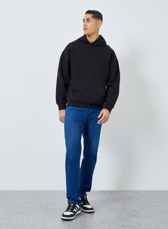 Styli Black Oversize Fit Back Slogan Print Hoodie - Image 2