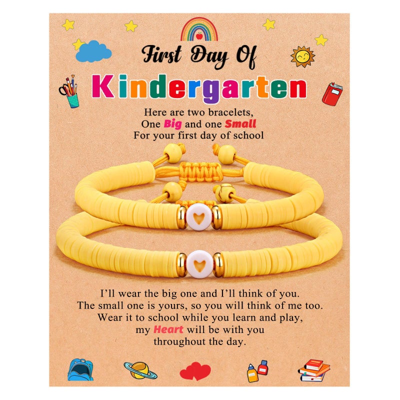 UPROMI First Day of Kindergarten Bracelet Gift, Back to School Bracelet Mommy and Me, First Day of School Bracelet Mom Mother Daughter Back to School Stuff Gifts for Kids - Image 1
