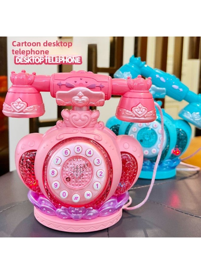 Children's Telephone Toy Music Simulation Landline Early Education Educational Retro Telephone Boys And Girls Baby Mobile Phone Wholesale-Color:Retro Telephone (pink) - Image 2
