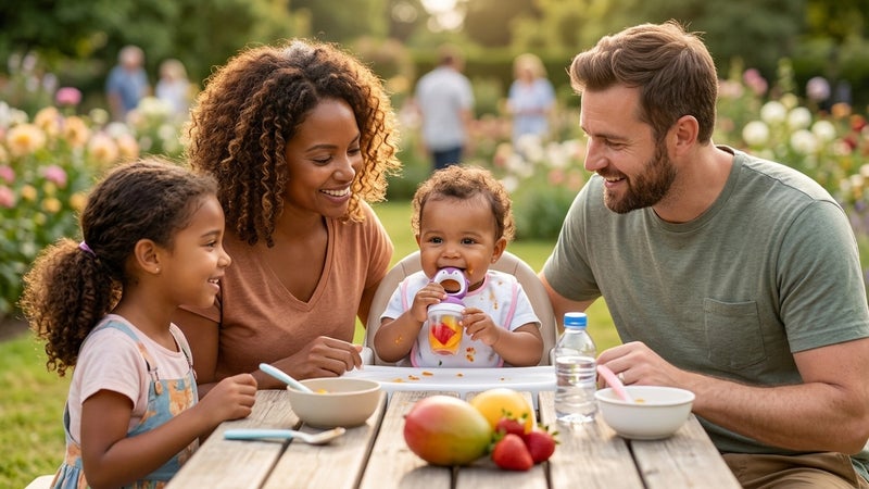 Genaric Waterproof Silicone Baby Bib: Features a wide pocket to catch food and help keep clothes clean, with easy-to-adjust back buttons for a comfortable fit as the child grows. - Image 3