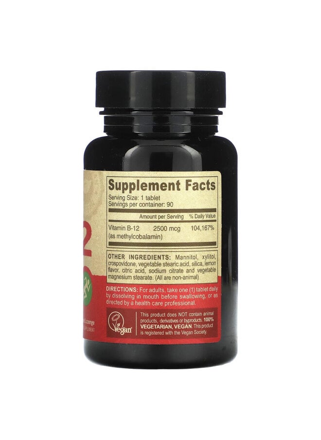 Deva Vegan B12, Fast-Dissolve, 2,500 mcg, 90 Tablets  - Image 2