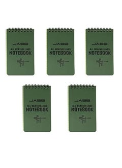 Y&D 5Packs All Weather Shower Waterproof Notebook, Pocket Size Tactical Notepad Top Spiral Memo Notes Green Grid Paper Eye Protection for Outdoor Activities Recording (3.2 x 5.5 in)  - Image 1