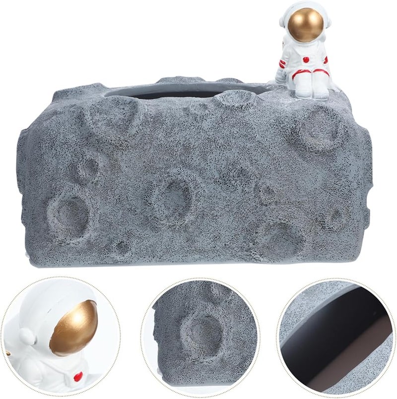 Resin Astronaut Tissue Box Holder Unique Space Decor for Home Office Living Room - Image 4