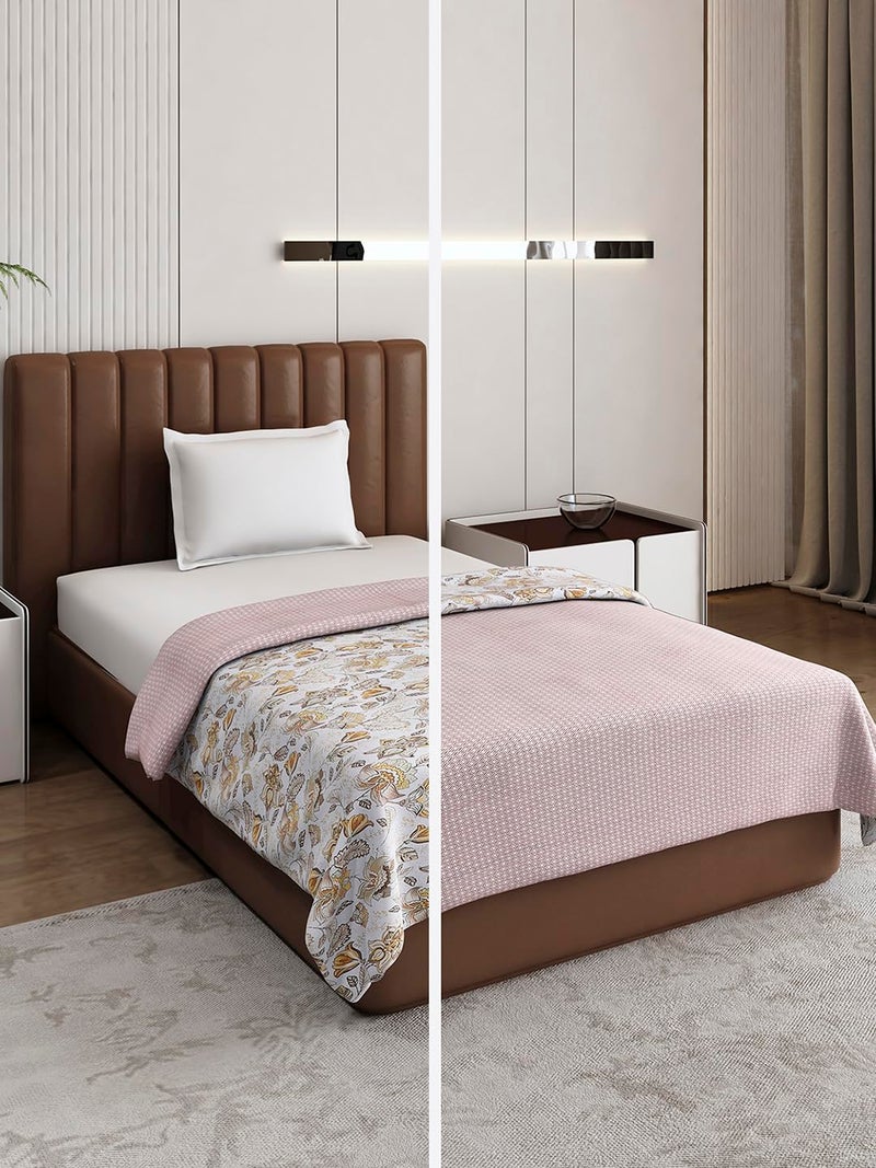 Monte Carlo Light Brown Printed Single Bed 136 TC Dohar (Width 150 CM, Length 220 CM) - 2 - Image 1
