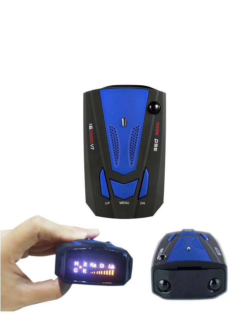 Generic - Car Vehicle Radar Detector Speed Control Detector V7 Speed Voice Alert Warning Device Blu - Image 1