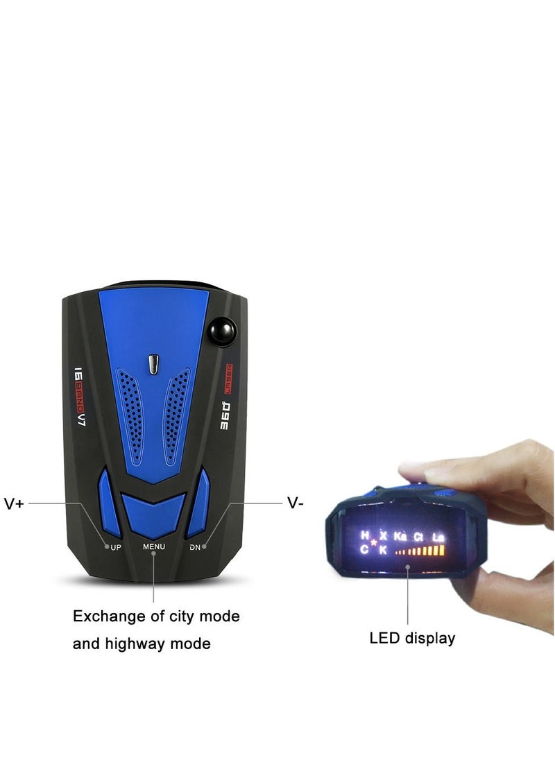 Generic - Car Vehicle Radar Detector Speed Control Detector V7 Speed Voice Alert Warning Device Blu - Image 1