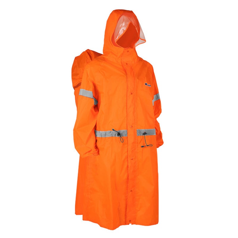 Hooded Rain Poncho for Adults High-visibility Reflective Waterproof Raincoat Jacket with Backpack Cover for Men Women Outdoor Rain Gear - Image 2