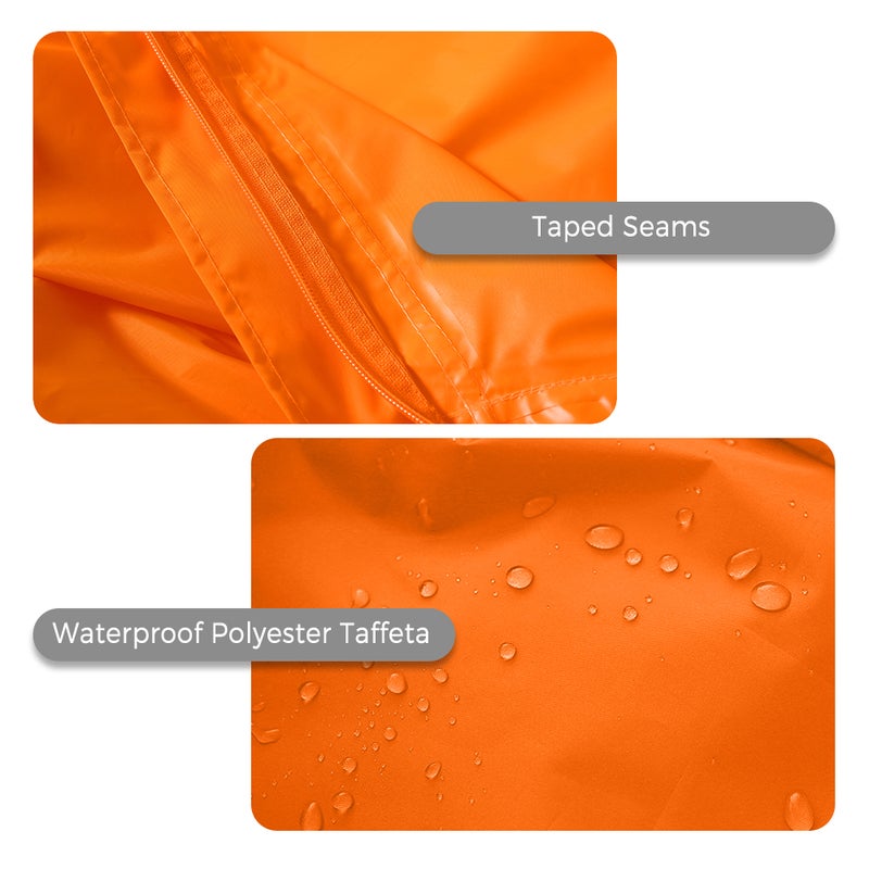 Hooded Rain Poncho for Adults High-visibility Reflective Waterproof Raincoat Jacket with Backpack Cover for Men Women Outdoor Rain Gear - Image 5
