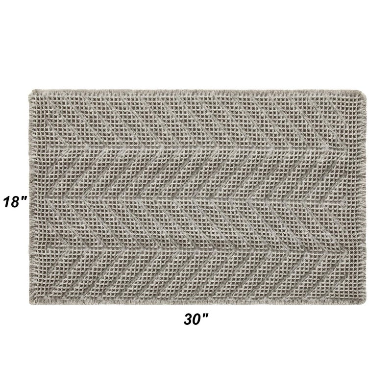 BULULOM Bath Rugs,Upgraded Waffle Bath Mat,Super Absorbent Boho Bath Rug Non Slip Bath Rugs,Machine Washable Rugs, Rubber Backed Shower Matt, Ultra Soft,Gray,18" x 30" - Image 2