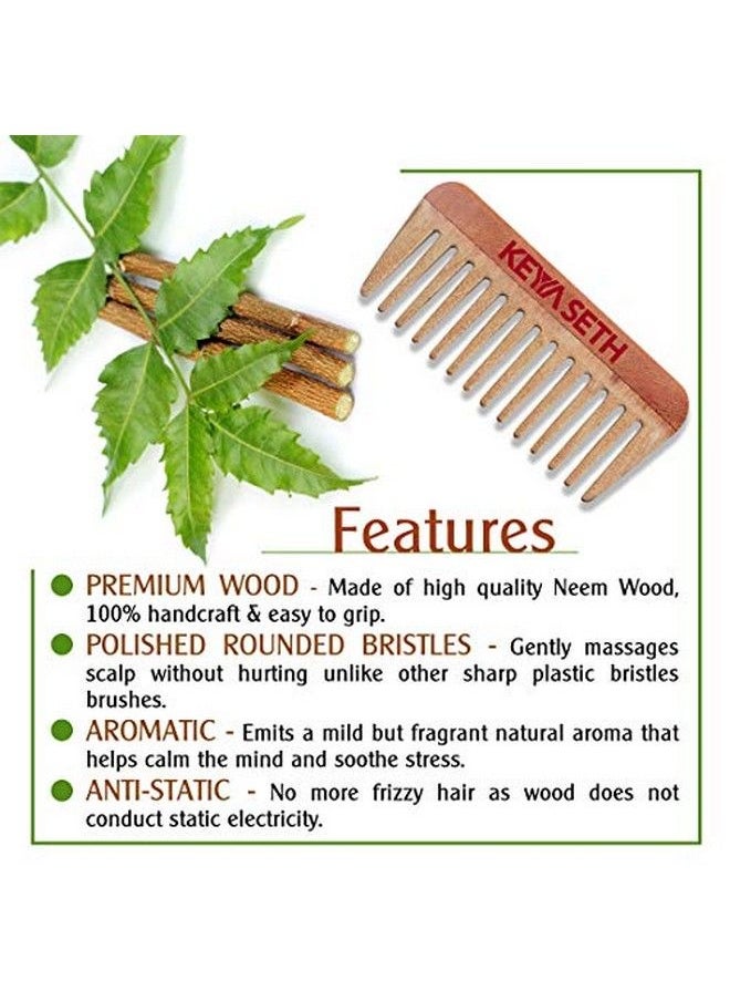 Keya Seth Aromatherapy Neem Wooden Comb Wide Tooth for Hair Growth for Men & Women All Purpose Small Size.  - Image 4