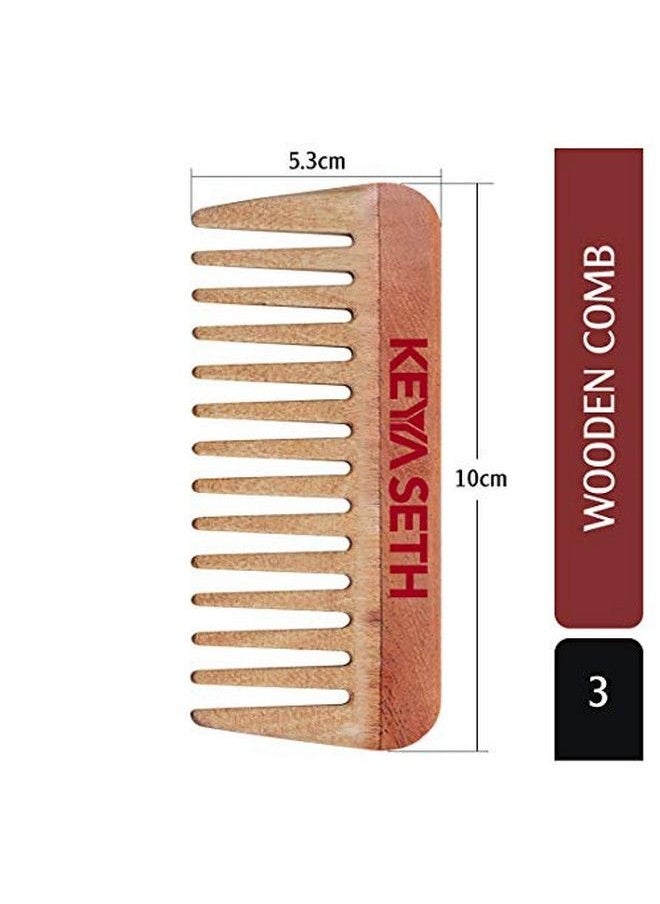 Keya Seth Aromatherapy Neem Wooden Comb Wide Tooth for Hair Growth for Men & Women All Purpose Small Size.  - Image 3