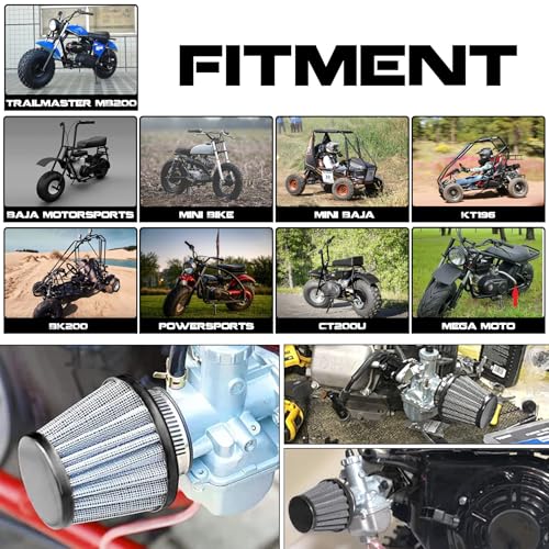ORAEVY VM22 26mm Carburetor Carb Kit fit for Performance Intake Pipe Mainfold Air Filter Fit For Predator 212cc GX160 Honda GX200 CT200U 196cc KT196 Clones Moto Go Kart Mini Bike Race Kart (Black) - Image 5