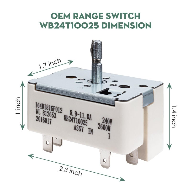 Sthovd Electric Range Switch WB24T10025 Replacement for GE Kenmore Hotpoint Appliances Surface Burner Control 769692 AH236750 EA236750 PS236750 154510 AP2024072 8 Inch - Image 2