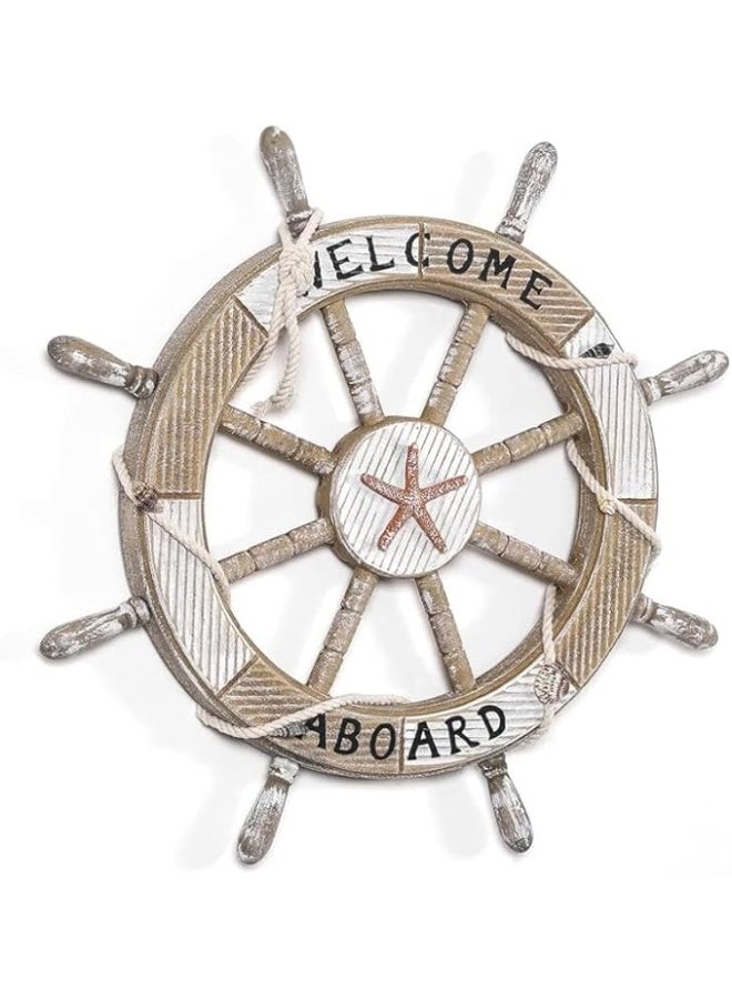Nautical Welcome Wheel Decor - Image 2