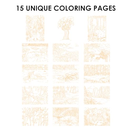 Grabie Watercolor Coloring Book, 15 Sheets A5 (8.3 x 5.8),Watercolor Book for Adults: Ignite Your Artistic Expression on 100% Cotton Paper (Forest) - Image 4