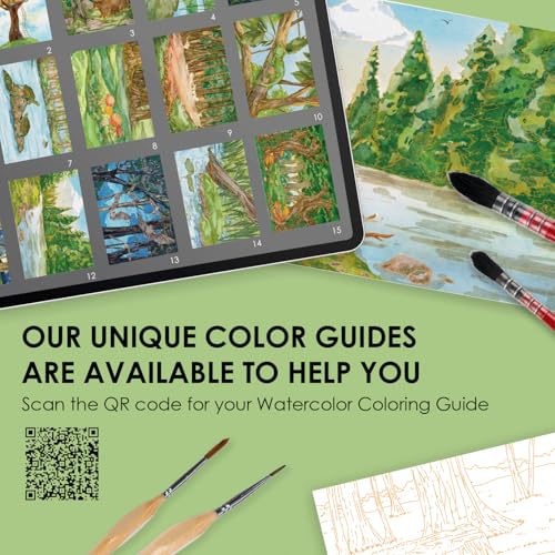 Grabie Watercolor Coloring Book, 15 Sheets A5 (8.3 x 5.8),Watercolor Book for Adults: Ignite Your Artistic Expression on 100% Cotton Paper (Forest) - Image 5