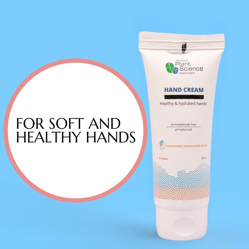 Atrimed Plant Science Hand Cream Enriched with Shea Butter Narikela Padmaka For Dry Dehydrated Soft Healthy Hands 50ml Pack of 1 - Image 3