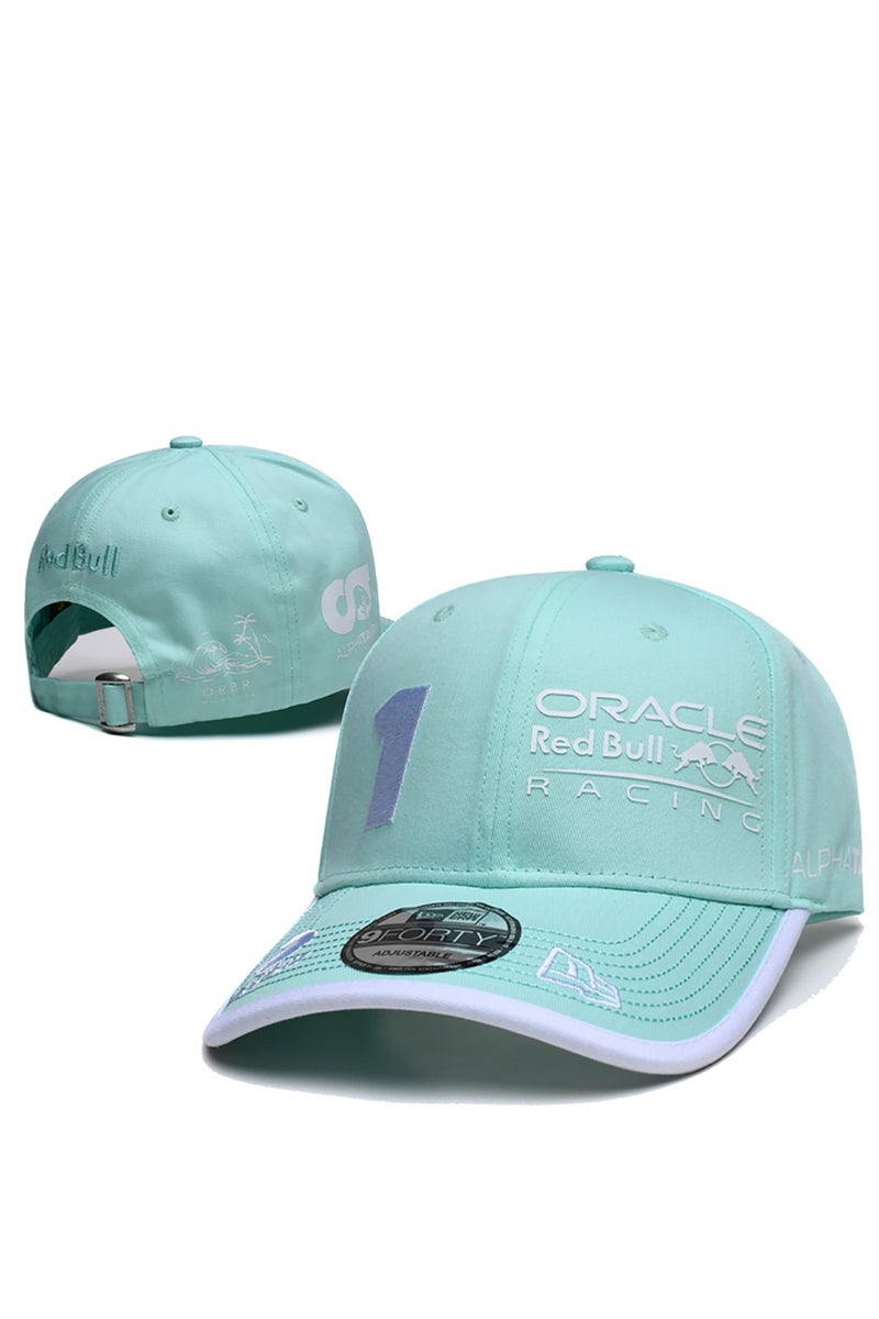 Oracle Red Bull Racing Co - branded Baseball Cap, Mint Green Color, Number 1 & Brand Logo Edition