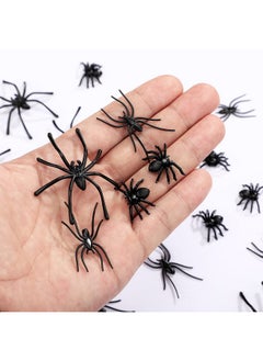 Civaner 3 Sizes 120 Pieces Plastic Spiders Small Plastic Spiders Fake Tiny Spiders Terror Prank Props For Home And Party Decorations, 2 X 1.8 Inch, 1.5 X 0.8 Inch, 0.9 X 0.6 Inch  - Image 4
