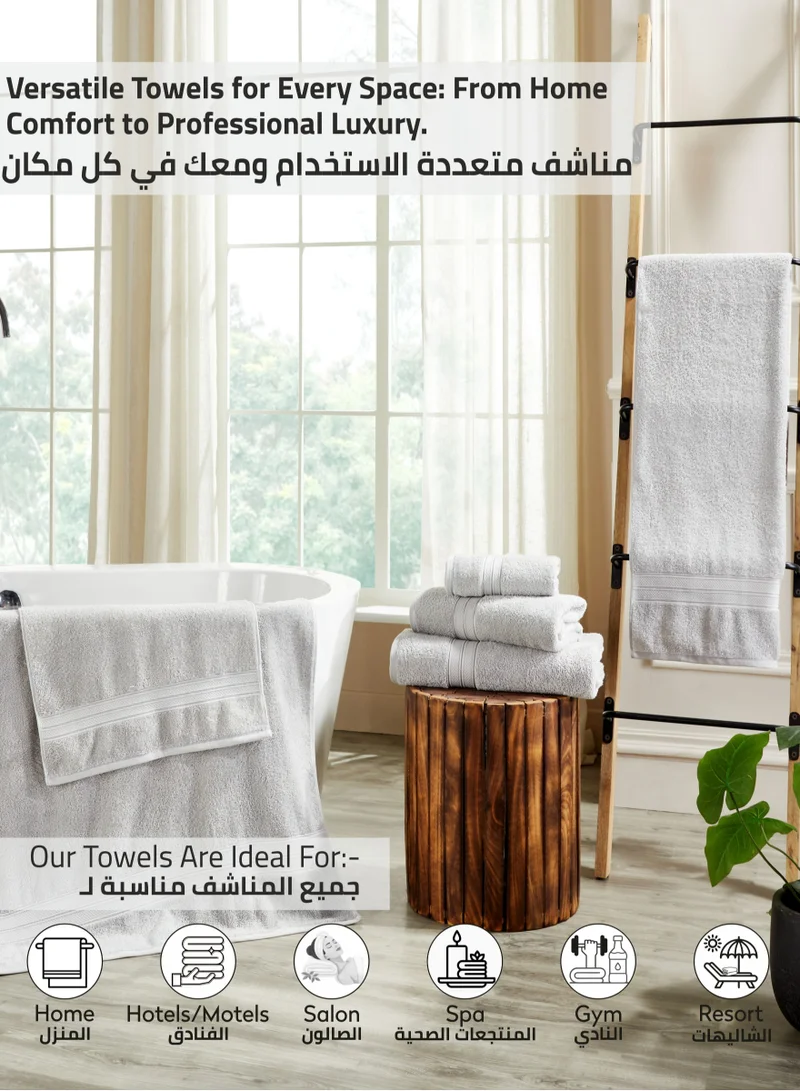 Donetella Premium 100 % Combed Cotton 1-Pcs Bath Towel(70 X 140 CM) 600 GSM Large Towel, Highly Absorbent, Quick Dry,Best Towel for Bathroom, Spa And Hotel,Light Grey
