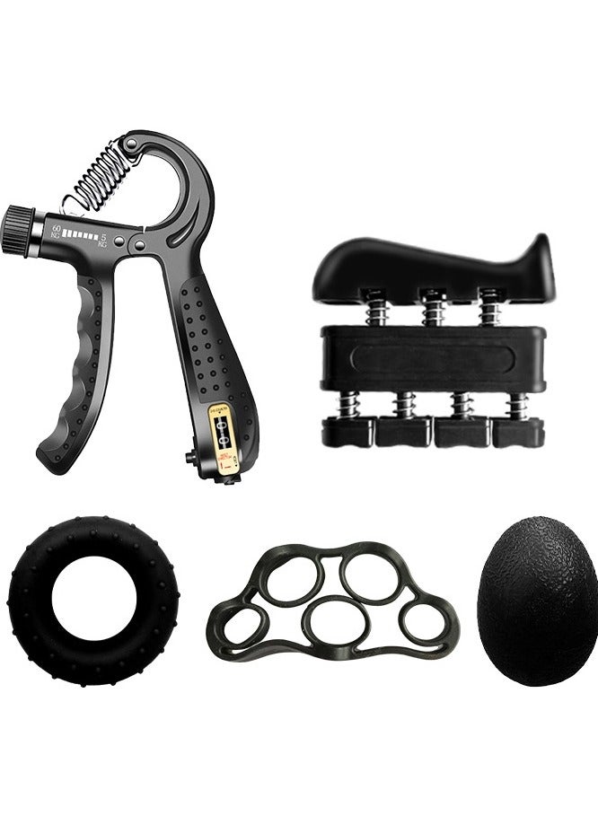 Ru syanl Hand Grip Strengthener Kit with Counter (5Pack) Adjustable Resistance Grip Strength Trainer Finger Exerciser Grip Ring Grip Ball for Recovery and Athletes - Image 1