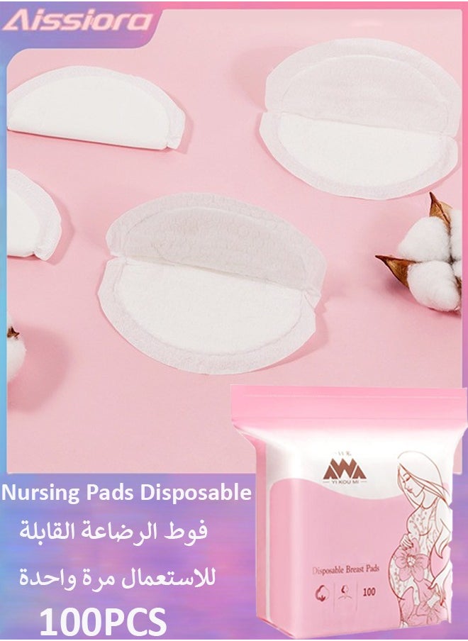 Ultra-Breathable Nursing Pads Disposable Ultra-Thin, Super Absorbent Breast Pads for Leaking Milk, Soft and Stay Dry Breastfeeding Pads Portable, Breathable Nipple Pads Individually Wrapped 100 Count