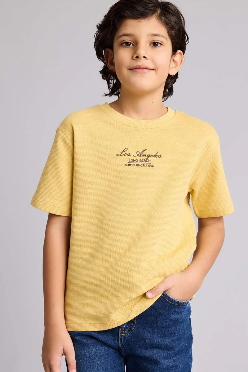 ديفاكتو Boy New Regular Fit Crew Neck Printed T-Shirt