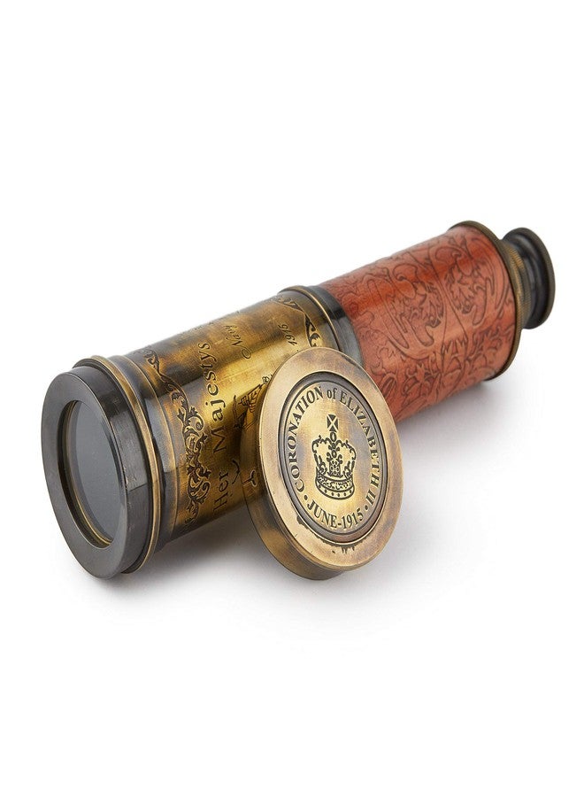 Super7One Handcrafted 20 inches Brass Telescope Powerful 20X Clear Vision Lens, Commemorative Elizabeth II Design, Perfect for Sailors, Travel & Home Décor, Nautical Replica - Image 1