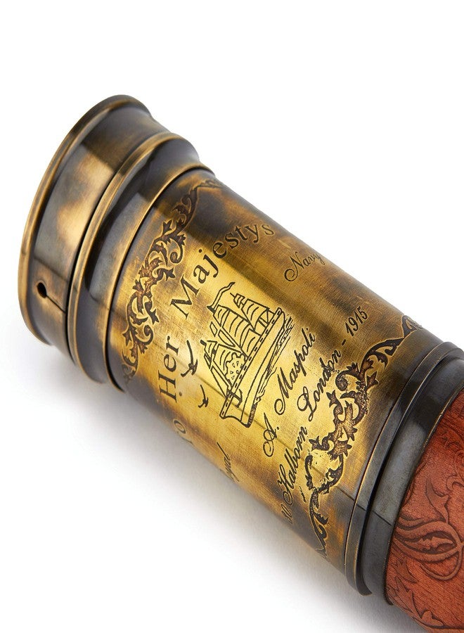 Super7One Handcrafted 20 inches Brass Telescope Powerful 20X Clear Vision Lens, Commemorative Elizabeth II Design, Perfect for Sailors, Travel & Home Décor, Nautical Replica - Image 4