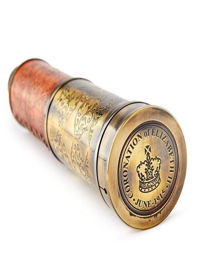 Super7One Handcrafted 20 inches Brass Telescope Powerful 20X Clear Vision Lens, Commemorative Elizabeth II Design, Perfect for Sailors, Travel & Home Décor, Nautical Replica - Image 3