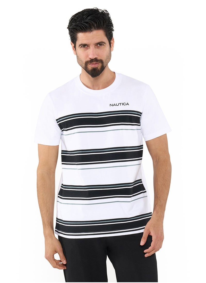 NAUTICA Striped Regular Fit Premium Cotton Crew Neck T-shirt  - Image 1
