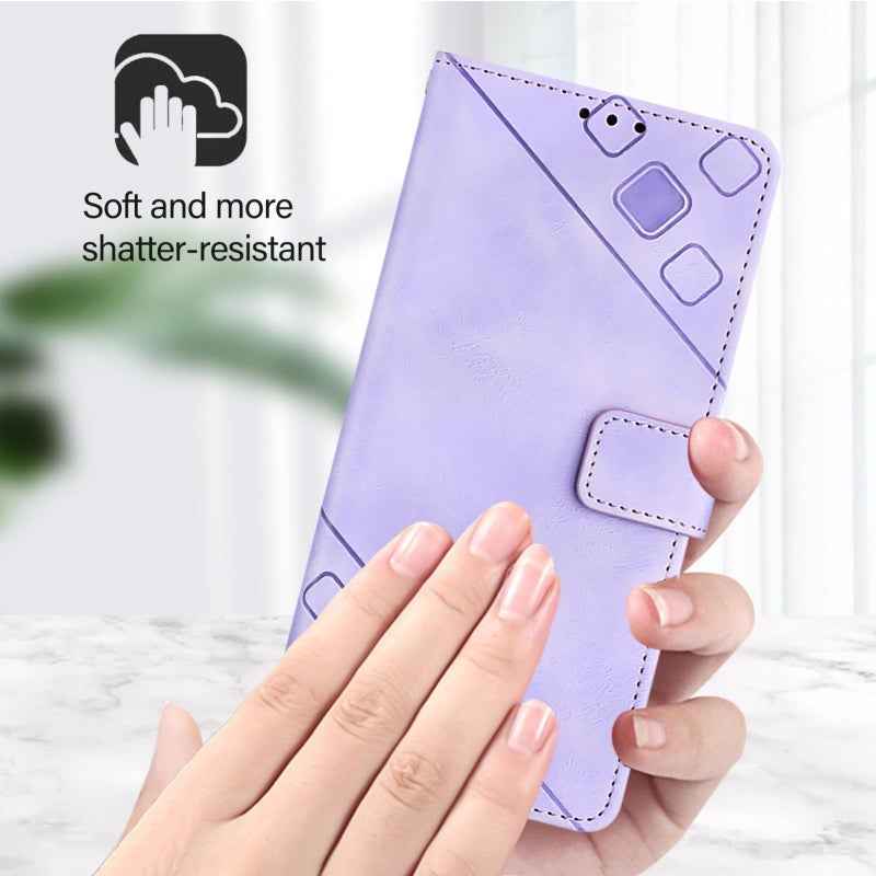 erorex For itel City 100  Feel Embossed Leather Phone Case(Light Purple) - Image 4