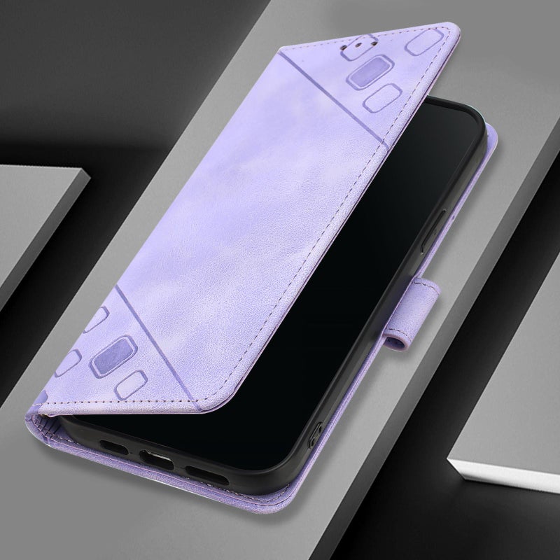 erorex For itel City 100  Feel Embossed Leather Phone Case(Light Purple) - Image 2