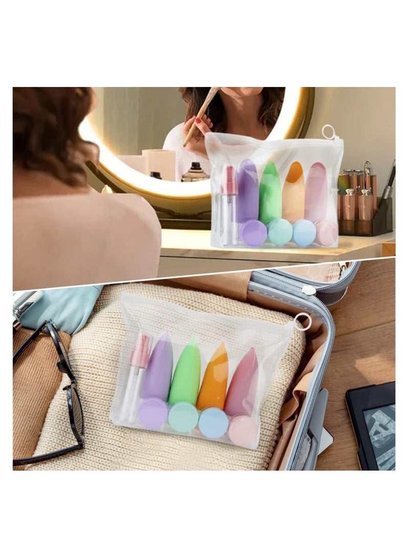 16 Pcs Travel Bottles Set for Toiletries Silicone Leakproof Refillable Containers TSA Approved Portable Squeezable for Shoo Body Wash - Image 4
