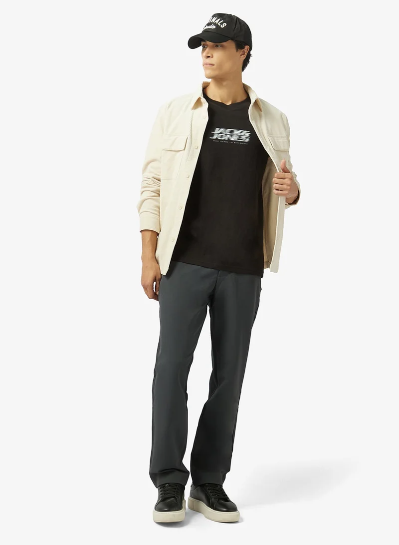 JACK & JONES Black Logo Crew Neck T-Shirt for Men | Best Price UAE