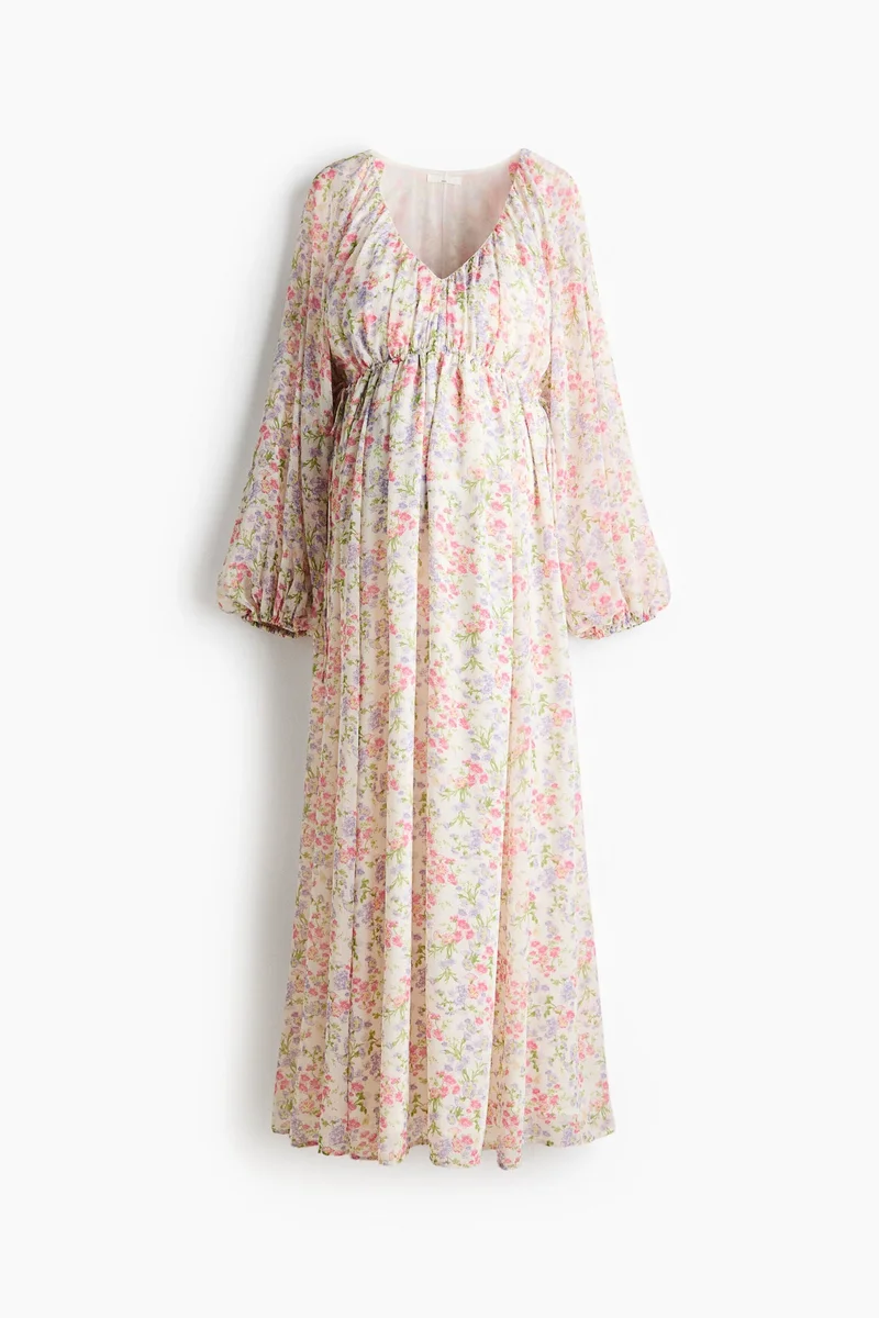 H&M  MAMA Balloon-sleeved maxi dress for Women | Best Price UAE