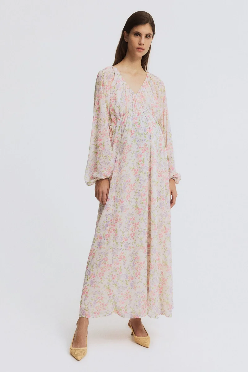 H&M  MAMA Balloon-sleeved maxi dress for Women | Best Price UAE