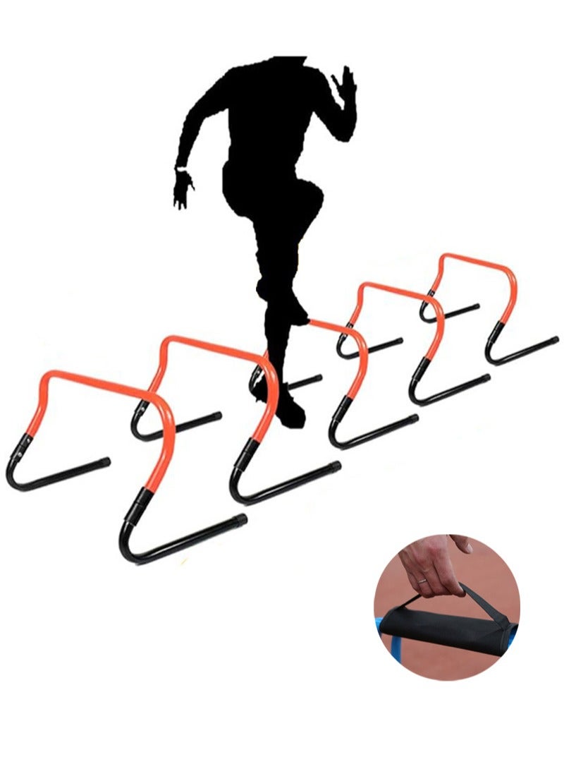Aikanbo 5 Piece Agility Training Hurdles Set，Adjustable Height，with Hurdle Straps，Speed and Agility Training Equipment for Hurdles Training，Suitable for Athletes，Football，Basketball，Rugby，Baseball，Tennis and Other Sports（Black Orange） - Image 1