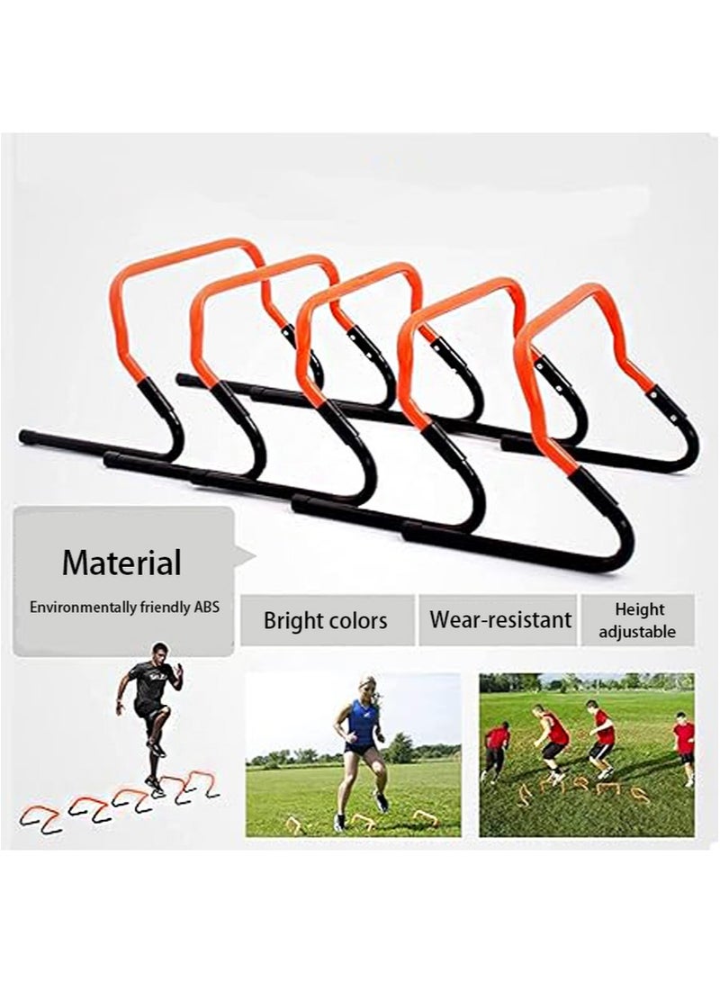 Aikanbo 5 Piece Agility Training Hurdles Set，Adjustable Height，with Hurdle Straps，Speed and Agility Training Equipment for Hurdles Training，Suitable for Athletes，Football，Basketball，Rugby，Baseball，Tennis and Other Sports（Black Orange） - Image 4