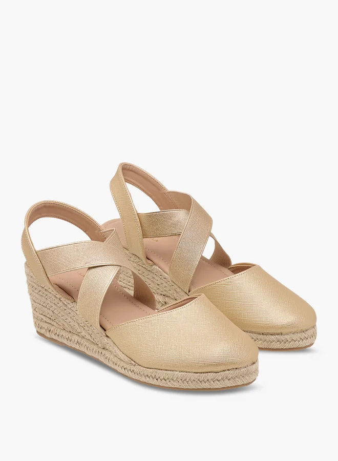 فلورا بيلا من شو إكسبرس Women's Textured Wedge Heel Shoes with Elasticated Strap