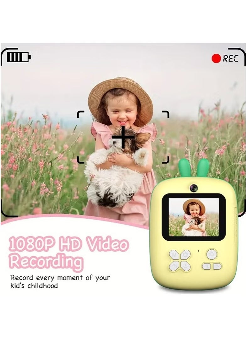 Instant Camera for Kids, Mini Thermal Printing Camera, No Ink Required, 1080P Dual Kid Camera,1080P HD Video, 32G TF Card, 2.4 Inch IPS LCD Screen, Built-in 1800mAh Battery, Birthday Festival Gift for Kids  - Image 3