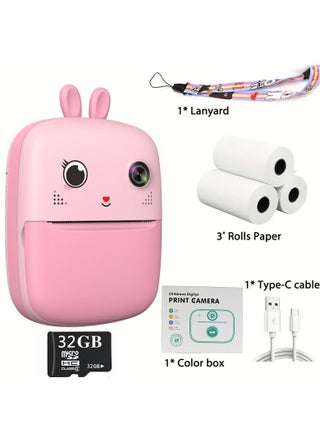 Instant Camera for Kids, Mini Thermal Printing Camera, No Ink Required, 1080P Dual Kid Camera,1080P HD Video, 32G TF Card, 2.4 Inch IPS LCD Screen, Built-in 1800mAh Battery, Birthday Festival Gift for Kids - pzsku/Z39BC1268DD25D830521DZ/45/1750690398/7e7be1f0-c3bf-4e8f-a186-e3e8ed350952