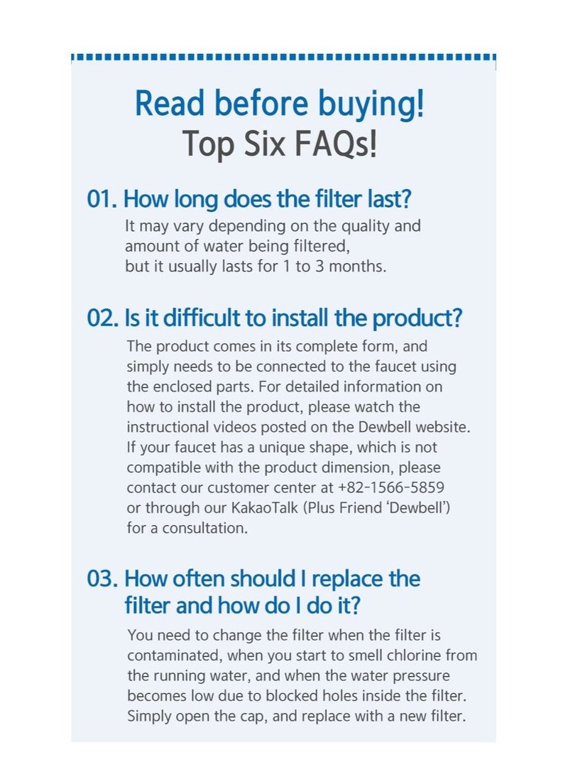 Dewbell - [DEWBELL] F15 Water Filter system for SHOWER (ECONOMY TYPE) / Water Filter/Removes rust and Harmful substances | Made in Korea - Image 1