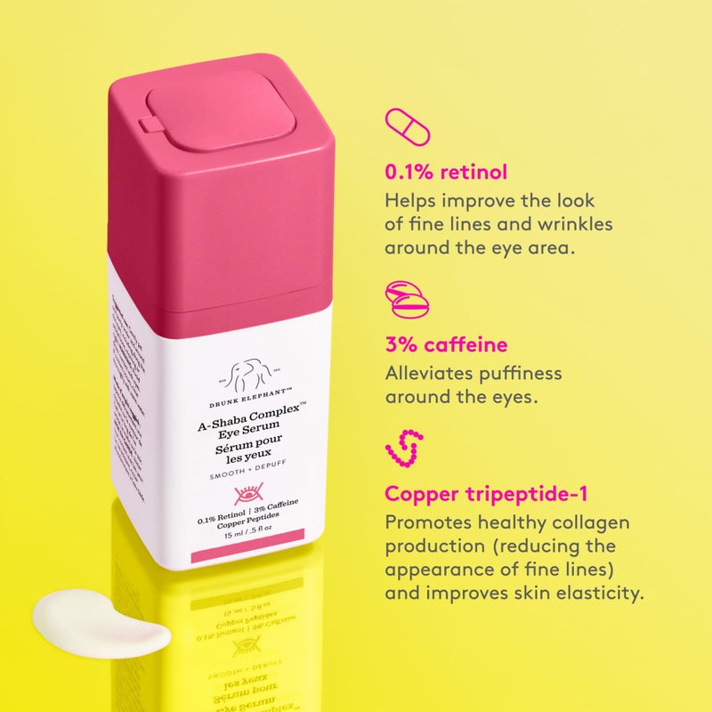 Drunk Elephant A-Shaba Complex Eye Serum - 15 ml/.5 fl oz - .1% Retinol Eye Cream - Clean Clinical Skincare - Cruelty-Free - Dermatologist-Tested - Free of Essential Oils, Silicones, and Fragrance - Image 5