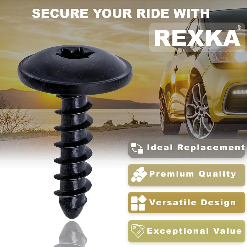 Rexka ريكسكا 30 قطعة M5-2.12 × 19 مم T25 توركس بطانة الرفرف واقي الرذاذ غطاء سفلي حامل اللوحة برغي رأس الجمالون ذاتي اللولب متوافق مع فولكس فاجن أودي بورش N90892001 N90775001 تصميم بسيط عالمي - Image 4