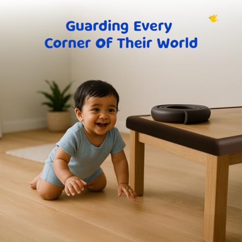 BUMTUM Baby Safety Strip Furniture Edge Guard Cushion Corner Cover 2 Meter Tape Infant | Edge Protectors for Glass, Furniture (Black) - Image 2