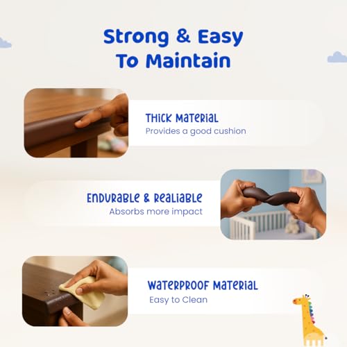 BUMTUM Baby Safety Strip Furniture Edge Guard Cushion Corner Cover 2 Meter Tape Infant | Edge Protectors for Glass, Furniture (Black) - Image 4