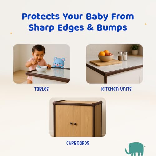 BUMTUM Baby Safety Strip Furniture Edge Guard Cushion Corner Cover 2 Meter Tape Infant | Edge Protectors for Glass, Furniture (Black) - Image 5