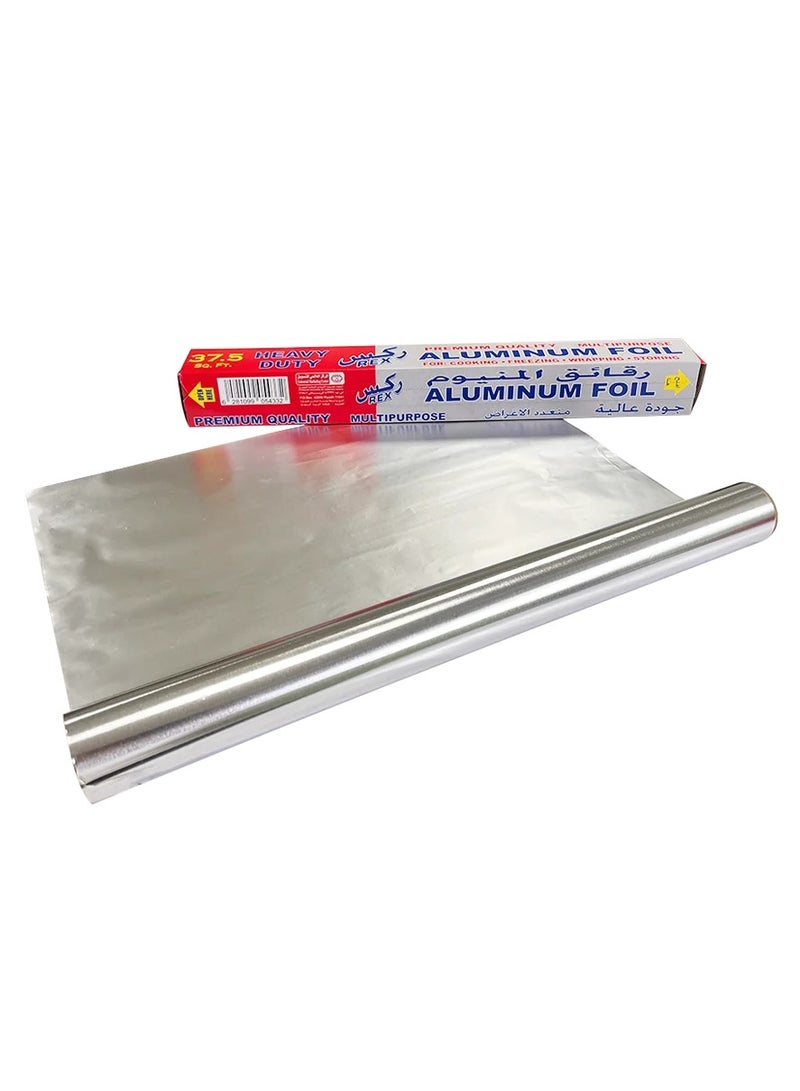 ورق الألمنيوم متعدد الاستخدامات من ركس 45 سم للاستخدام اليومي في المطبخ والطهي والتغليف المنزلي